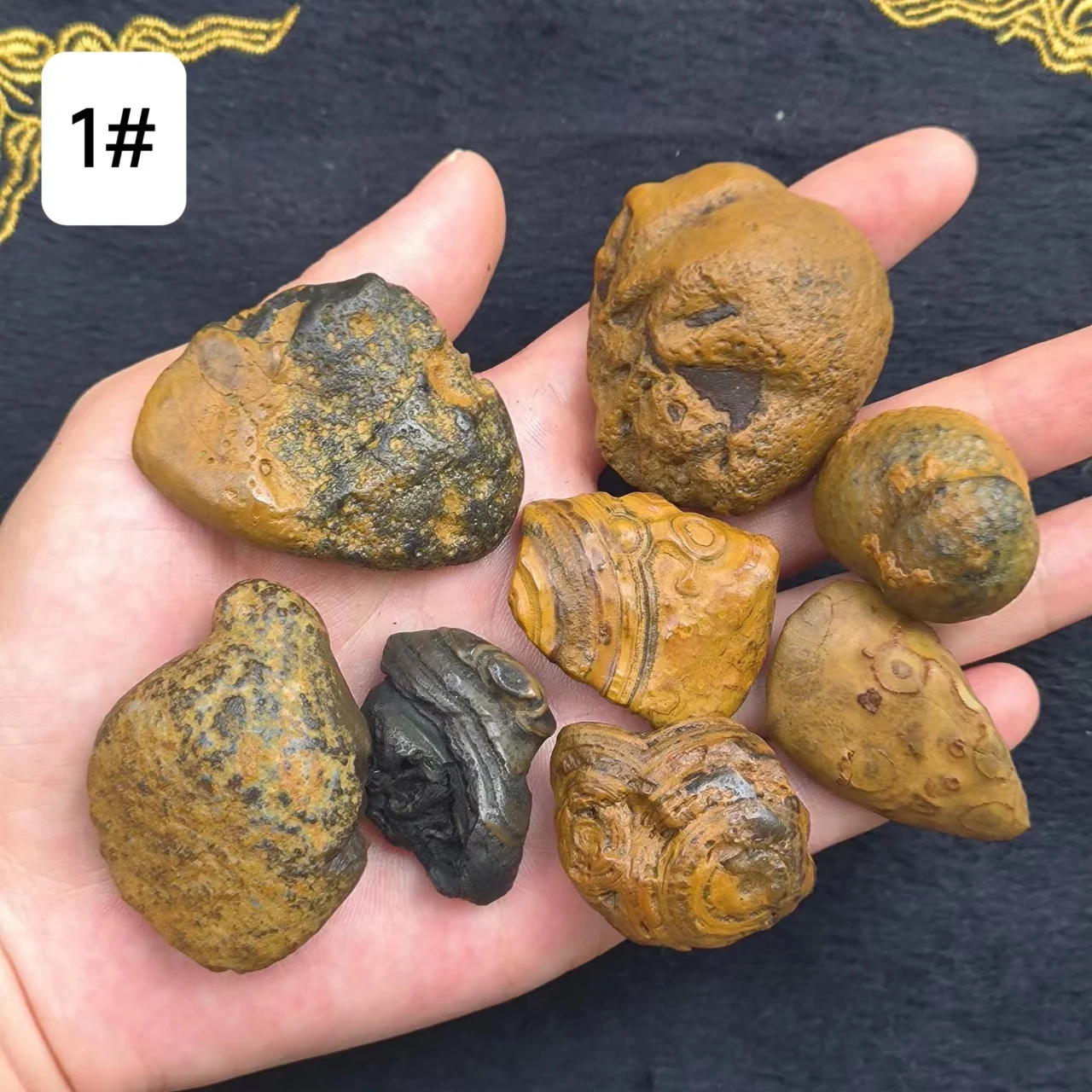 8pcs/lot Natural mengtian beads nine eyes shale beads strong energy rough stone wonderful eyes mystery precious accessories gem