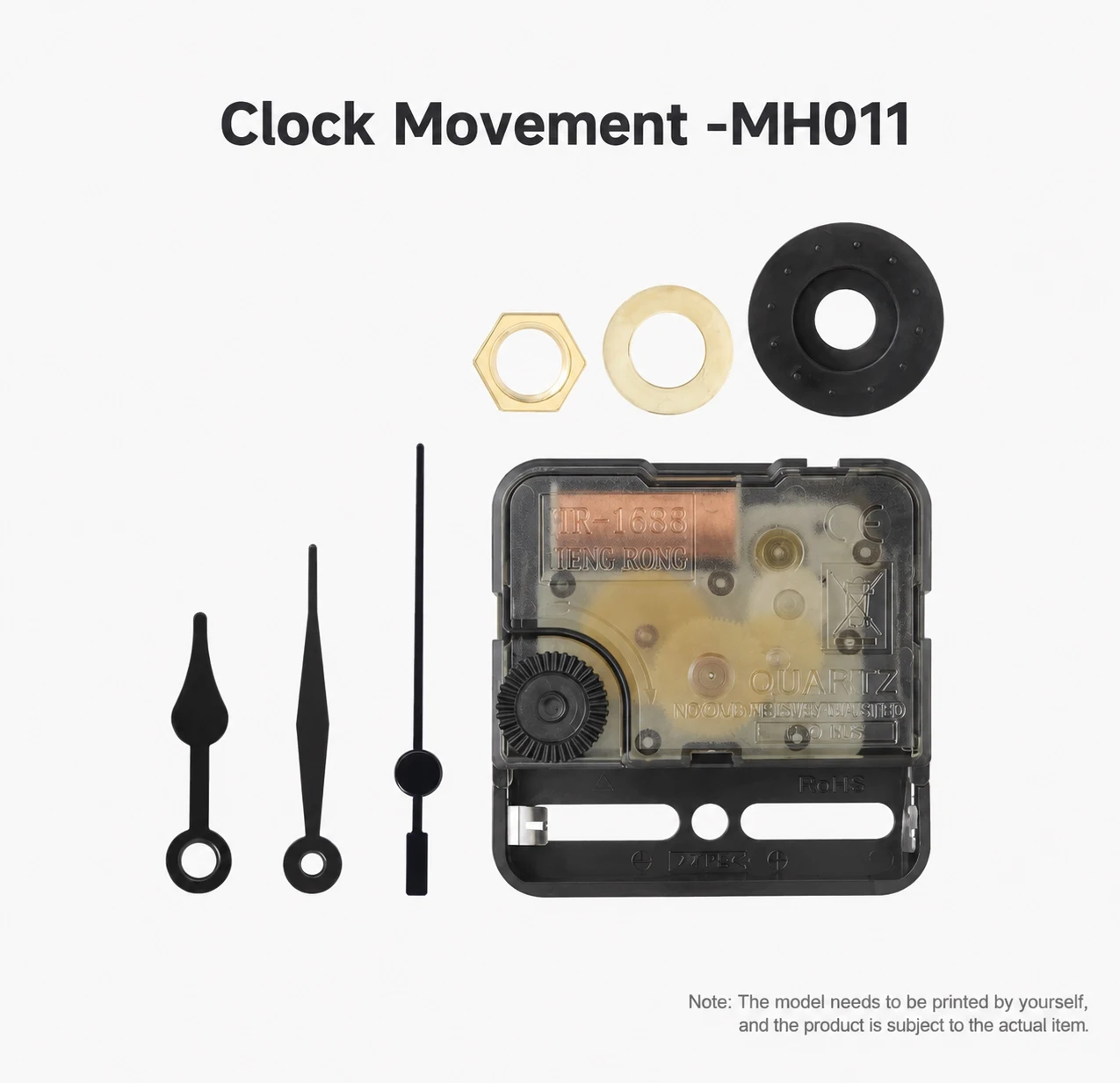 MH011 Clock Hardware Kit for Bambu Lab Maker World Creative 3D Print Model DIY Assembly Components