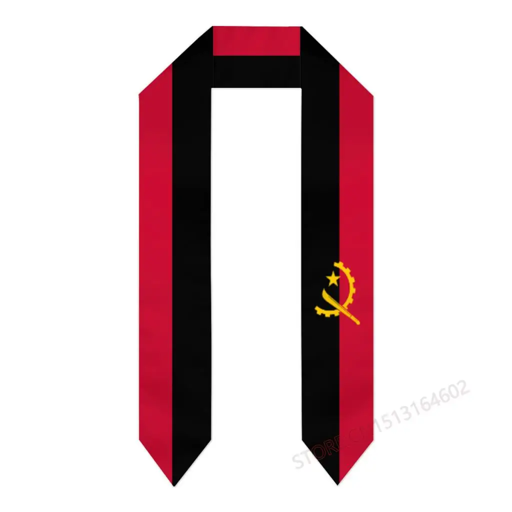 Custom Name Or Logo Angola Flag Graduation Stole Sash International Study Abroad Class of 2023 Shawl