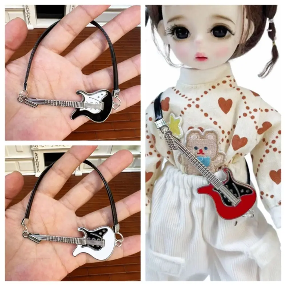 1/6 Miniature Doll Musical Instruments Mini Photo Props Plush Doll Mini Guitar Model Realistic Electric Guitar Doll Accessories