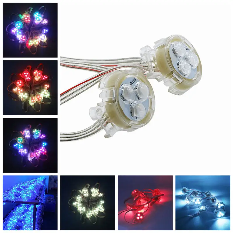 modulos de luz led pixel ao ar livre decoracao publicitaria cor cheia ip68 impermeavel dc 12v ws2811 string ws2811ic 30 mm 500 pcs 01