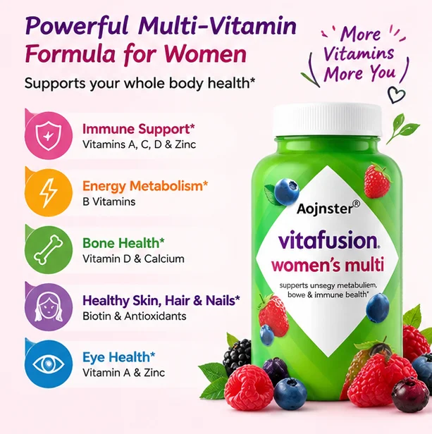 Ladies Multi Vitamin Gummies, Gut Comfort Support, Balanced Multi-Nutrient Formula,Berry Chewable Dietary Supplement for Women