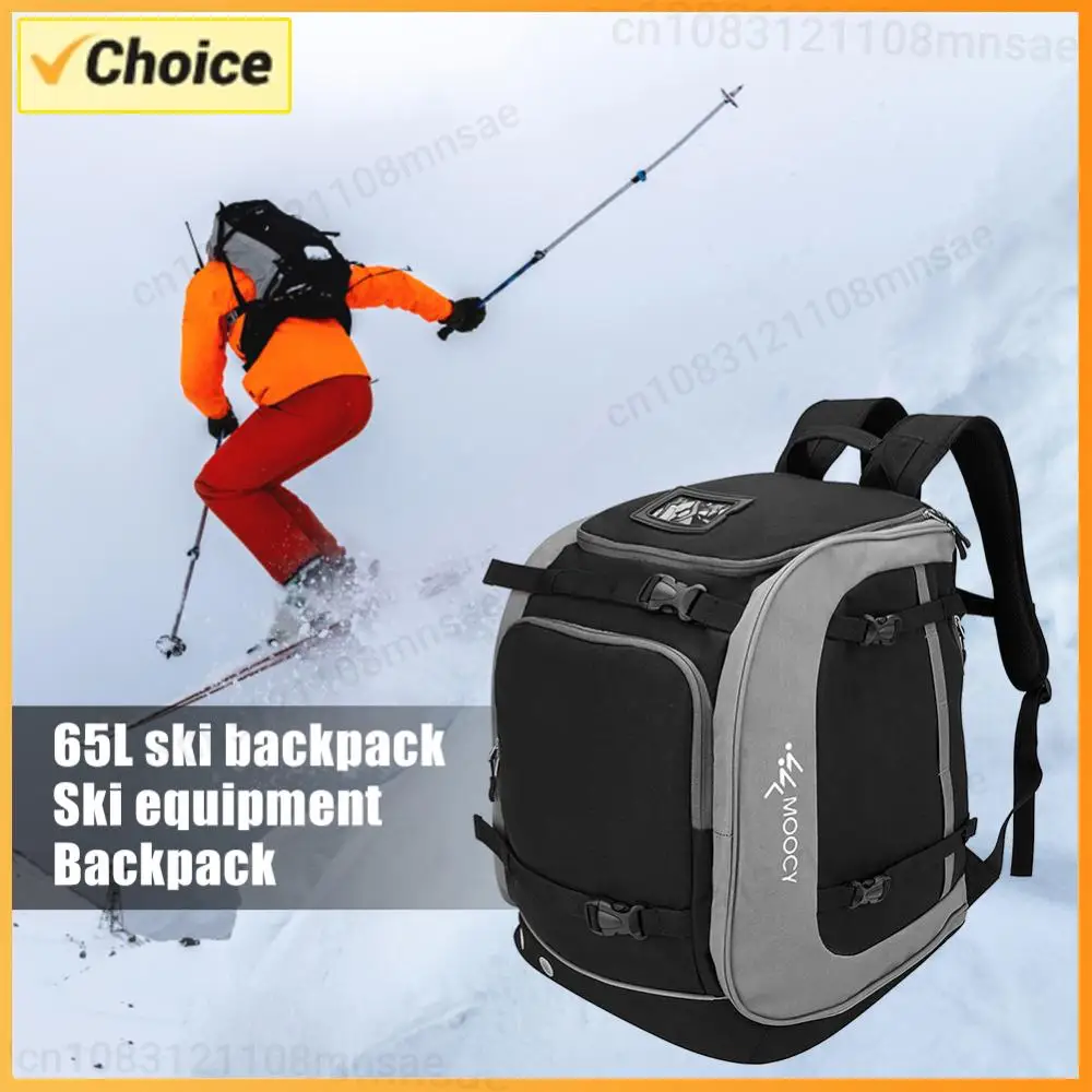 

65L Helmet Clothing Rucksack Waterproof Oxford Cloth Outdoor Sport Backpack Boots Helmet Clothing Storage Bag for Camping Skiing