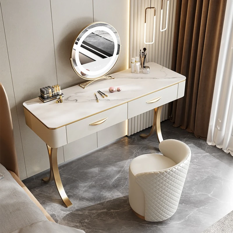 

With Mirror Luxury Dresser Vanity Makeup Chair Organizer Storage Dressing Table Modern Corner Comoda Pra Quarto Furniture Home