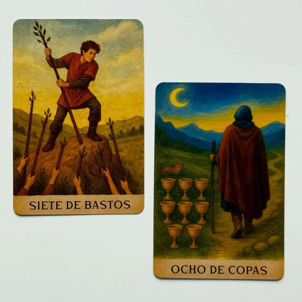 سطح التارو الإسباني، 78 بطاقة التارو للمبتدئين مع دليل PDF، لعبة القرار والمستقبل والعرافة، 12 × 8 سم، ألعاب البطاقات