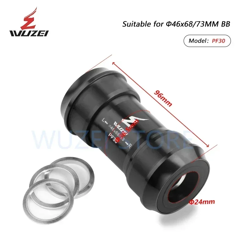 

WUZEI герметичный подшипник BB30 BB386 BB91 PF30 DUB 24/29 мм MTB горный шоссейный велосипед с резьбой, нижний кронштейн, ось BB для SRAM
