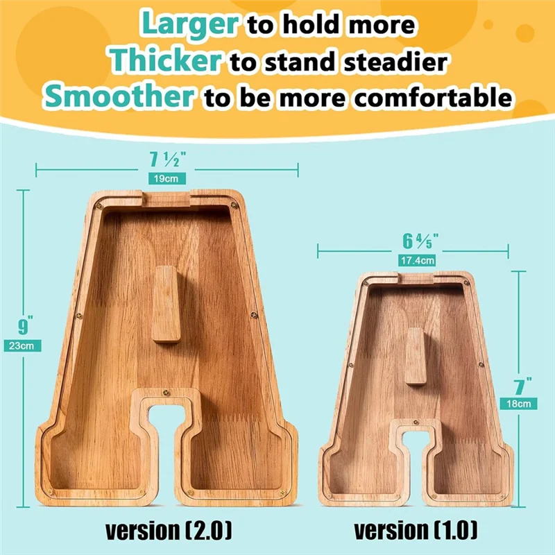 BNVN-9 بوصة خشبية رسالة حصالة على شكل حيوان حصالة للبنين بنات طفل عملة البنك النقدية التوقف صندوق هدية عيد ميلاد للأطفال (أ)