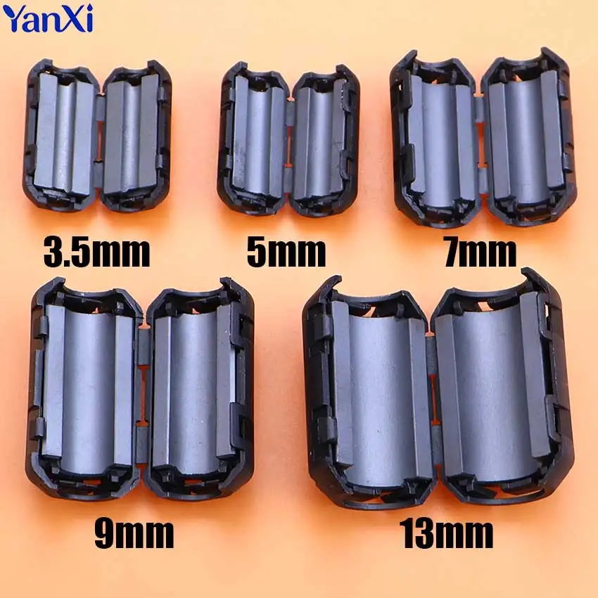 1pcs 3.5~13mm Toroidal Core Ferrite Bead Clip Choke RFI Noise Filter Clip Noise Suppressor Filter Ring Wiring Cable Clamp Tools