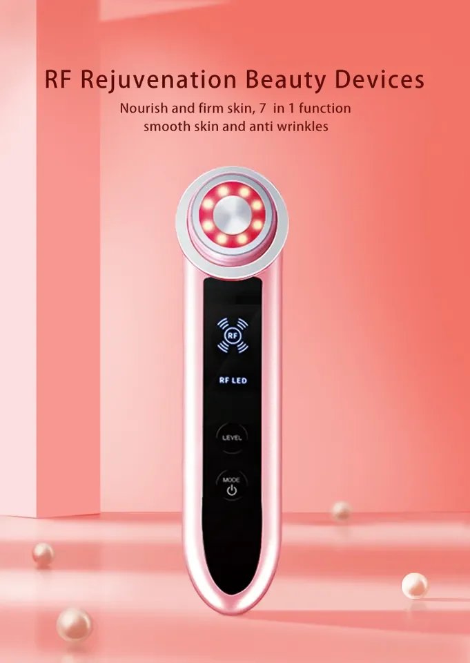 Professional Rechargeable Battery RF EMS Red And Blue Face Skin Care Tool Radiofrecuencia Facial Beauty Health