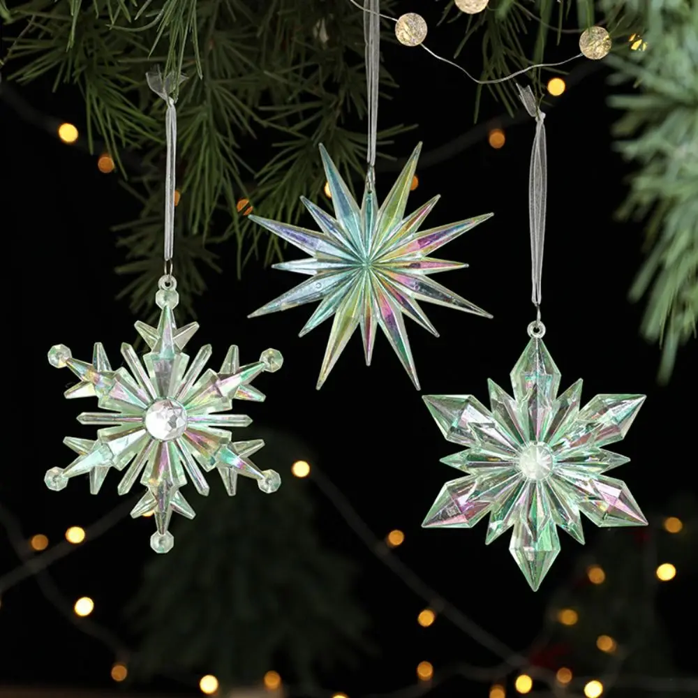 Shiny Christmas Tree Snowflake Pendant Hangging Elk Xmas Ornament Photographic Props Party Supplies Christmas Tree Decorations