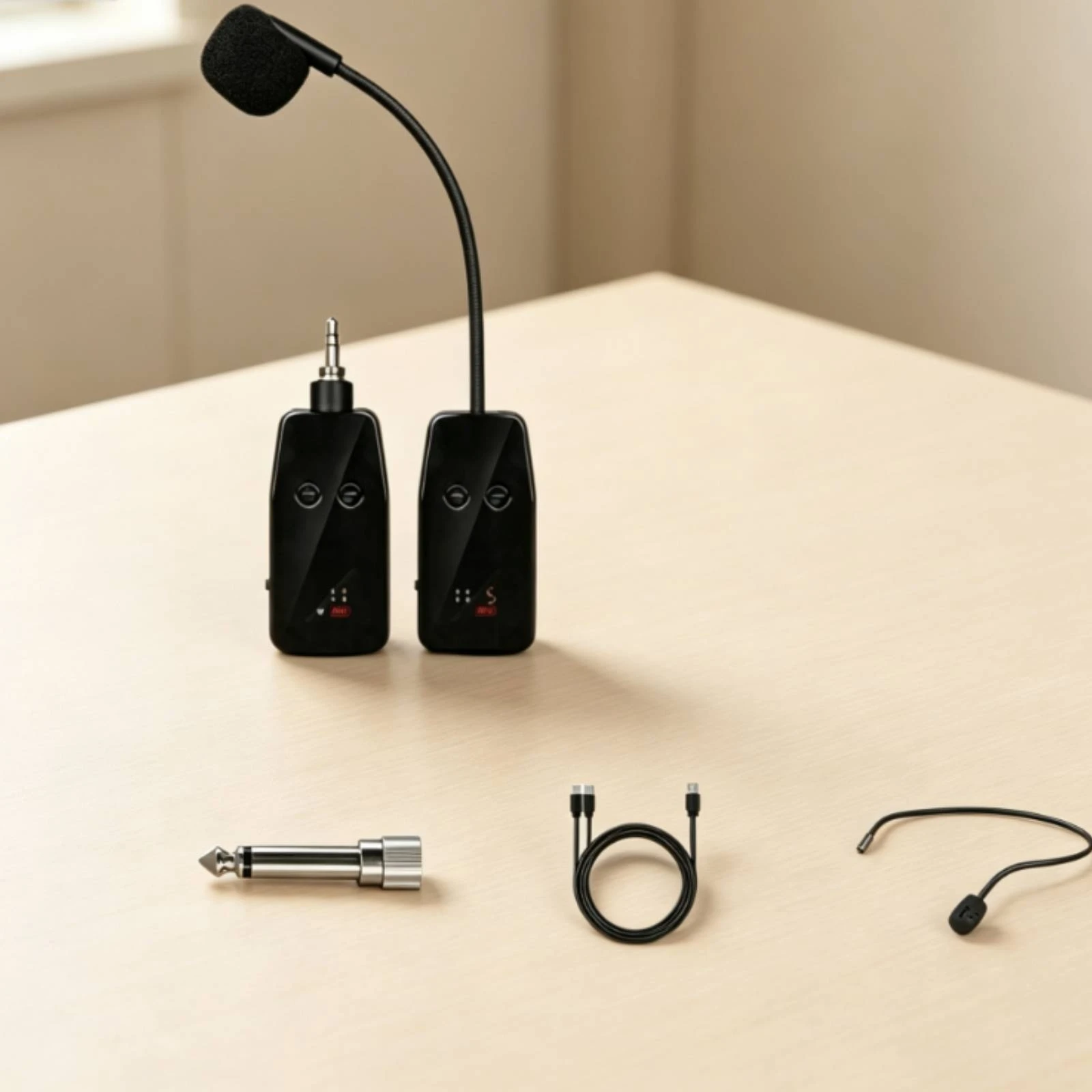 Wireless Headset Audio Transmitter System Hands-Unencumbered Wireless Audio Transmitter System Headset Mic with Transmitter UHF