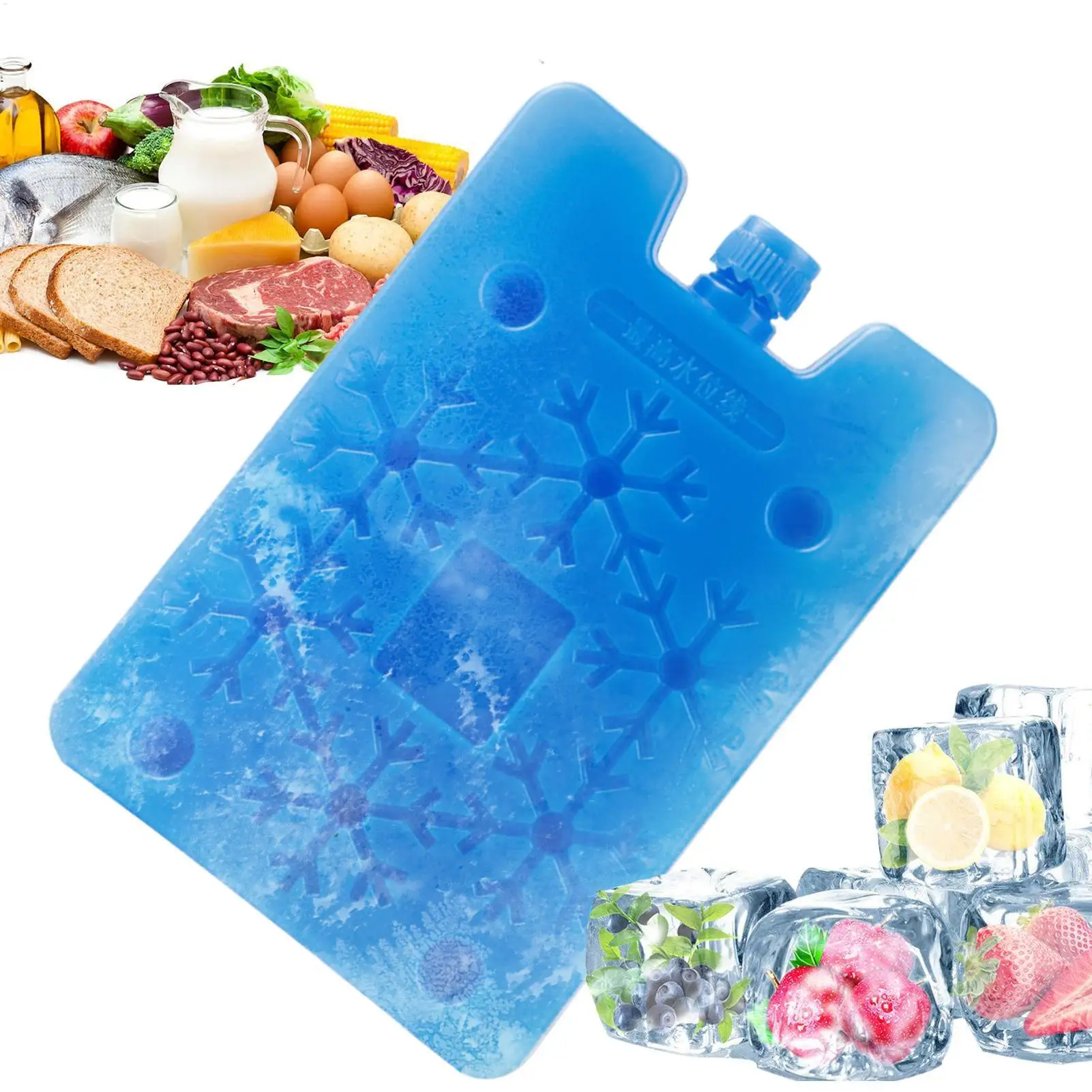 Reusable Ice Packs Portable Air Cooler Ice Crystal Freezer Block Lunch Box Chiller Long-Lasting Gel Cooling Pad for Camping