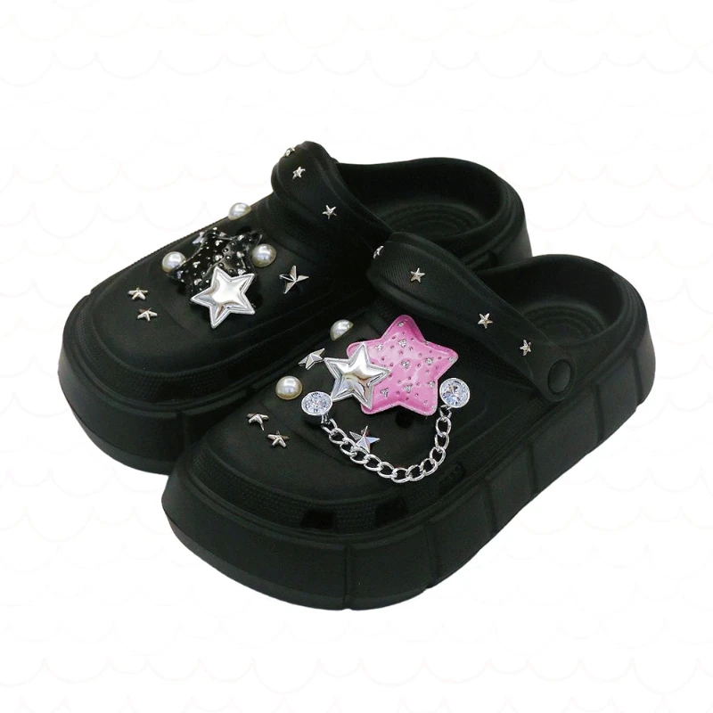 

Сверхвзрывчатые аксессуары для обуви, Мультяшные украшения, красивые наклейки с пятиконечными звездами, креативные съемные пряжки для обуви «сделай сам»