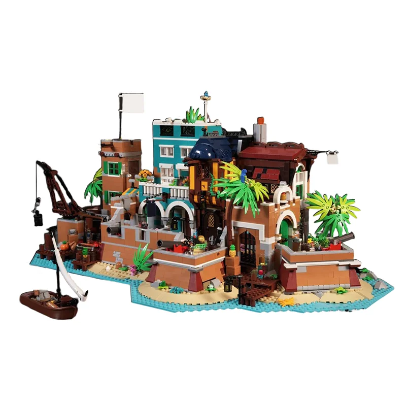 3247pcs MOC The Pirate Port Nassau Pirates Model Building Blocks Architecture Toy Christmas Gifts Education Display Art DIY