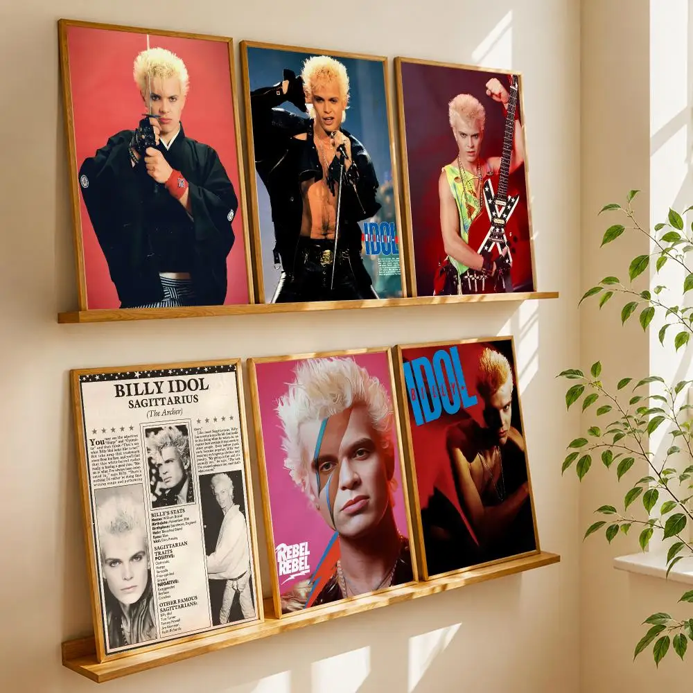 Rock Singer B-Billy I-Idol Poster HD Home Wall Stickers House Hallway Living Room Bedroom Bar Office Decor Art Prints
