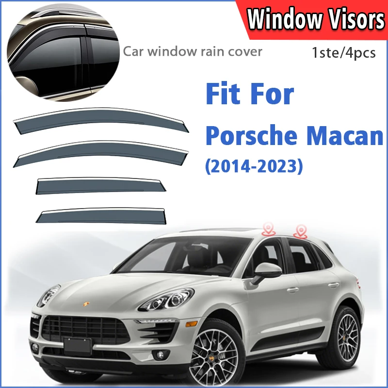 

Window Visors Guard for Porsche Macan 2014-2023 Visor Ven Cover Trim Awnings Shelters Protection Guard Deflector Rain Rhield