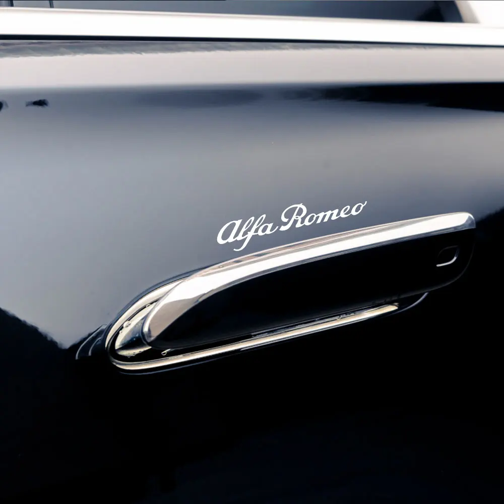 4PCS Black/White Fashion Car Badge Styling Body PVC Stickers Auto Accessories For Alfa Romeo Sportiva Stelvio Giulia Giulietta