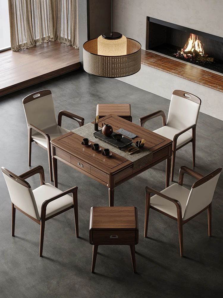 Mahjong table, wax wood dining table, dual purpose, fully automatic household high-end mahjong machine