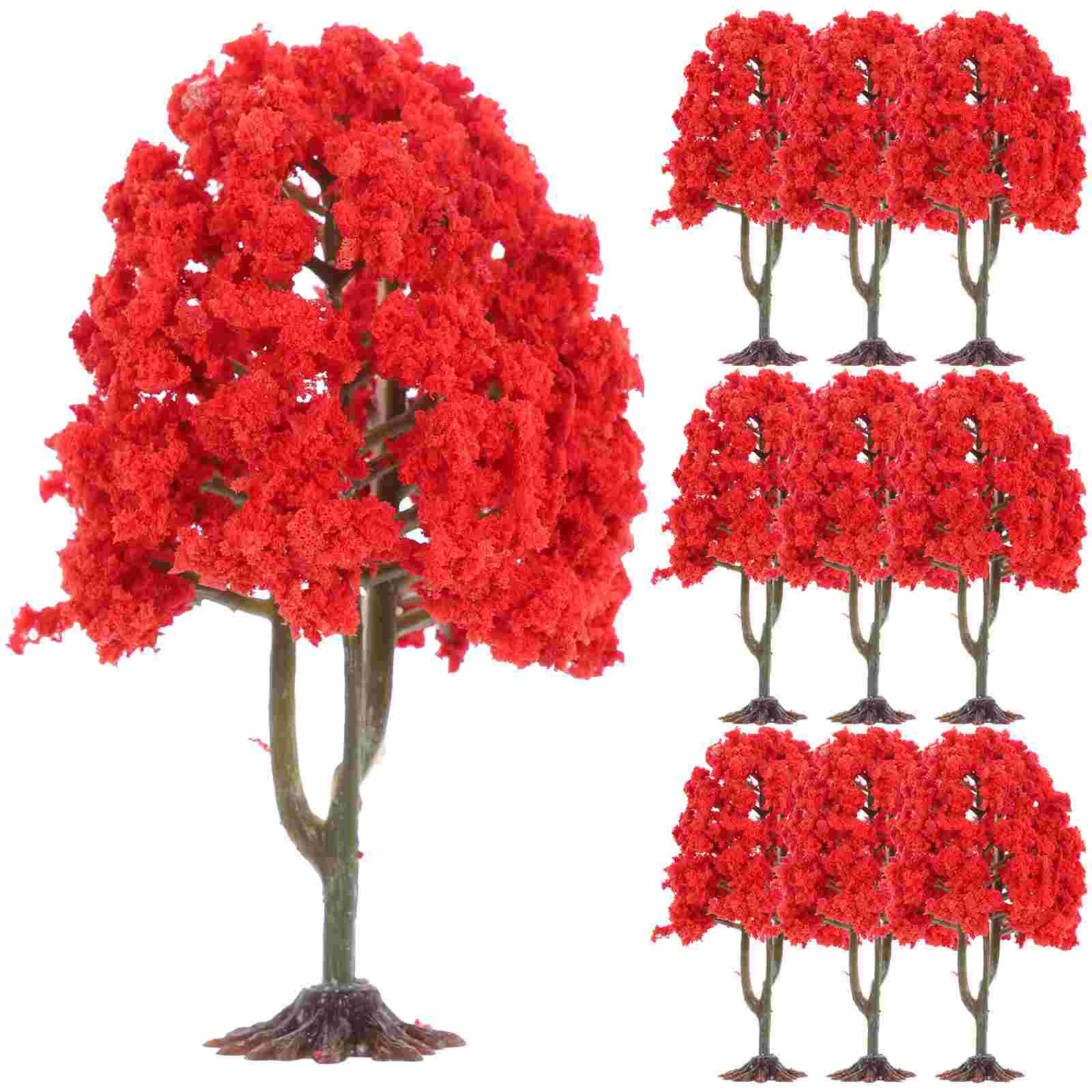 10 Pcs Model Tree Sand Table Artificial Trees Mini Landscape Decor DIY Fine-pored Sponge Leaves