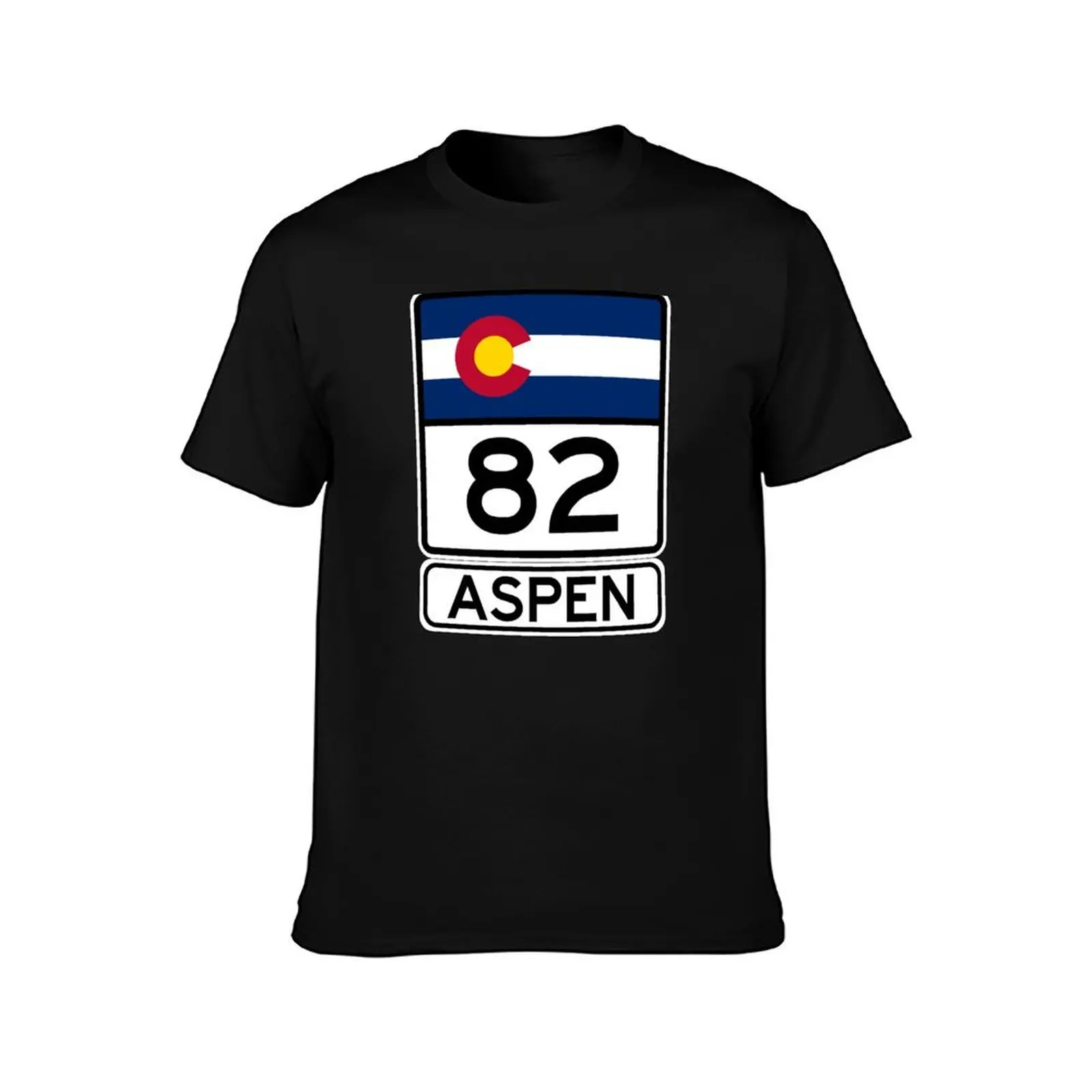 CO-82 - Aspen, Aspen Road Sign, Colorado 82 Aspen T-Shirt Louboutins korean fashion black t-shirts for men