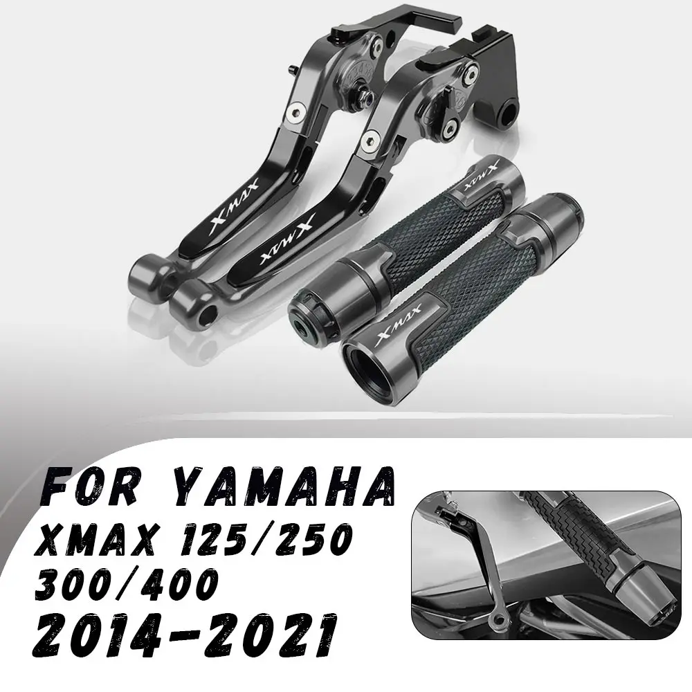 

For Yamaha XMAX 125/250/300/400 2014-2021 Folding Brake Clutch Lever Handbrake Handlebars Grips Handles Hand Grips Accessories