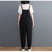Spring Summer Streetwear Women's Jumpsuits Casual Loose Wide Leg Baggy Cargo Pants Straps Denim Overalls Brown Black Dungarees - Image 5