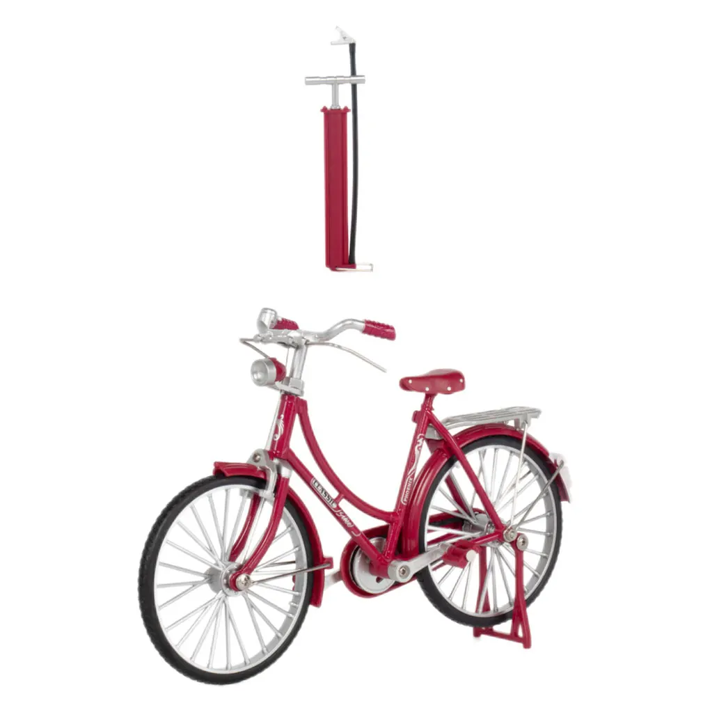 Woman Bicycle Model Washable 1:10 Simulation Collection Toy Plaything