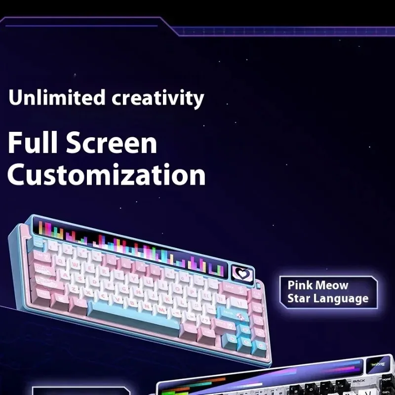 LEOBOG AMG65 Mechanisch Toetsenbord Drie Modus RGB Hot Swap Gaming Toetsenbord TFT LED Scherm PBT 67 Toetsen Gamer Accessoires Geschenken