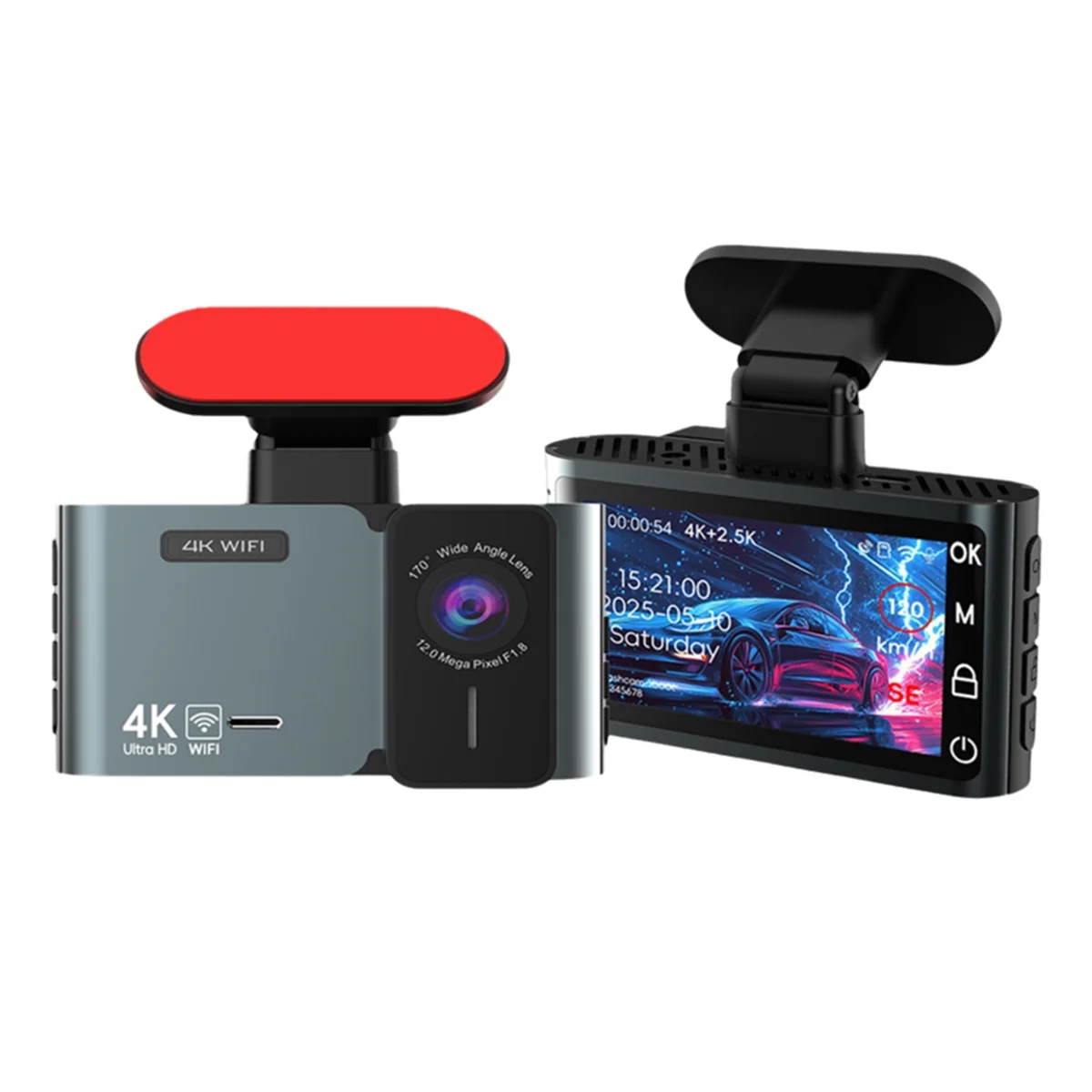 كاميرا داش أمامية وخلفية جديدة 3C-4K و2.5K مع تحكم في تطبيق WiFi ونظام تحديد المواقع يدعم الرؤية الليلية ومستشعر G وتسجيل حلقة ركن السيارة