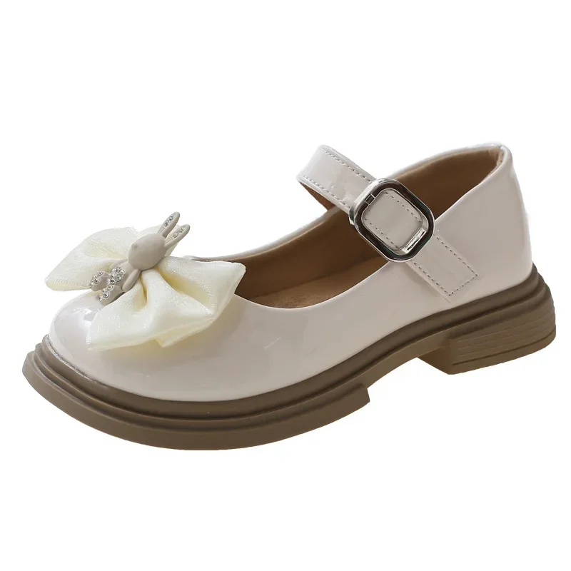 جديد الأميرة أحذية الأطفال المسطحة لفتاة ماري جين المتسكعون أحذية رياضية أطفال أحذية الحفلات طالب موضة الكرتون القوس حذاء من الجلد #5