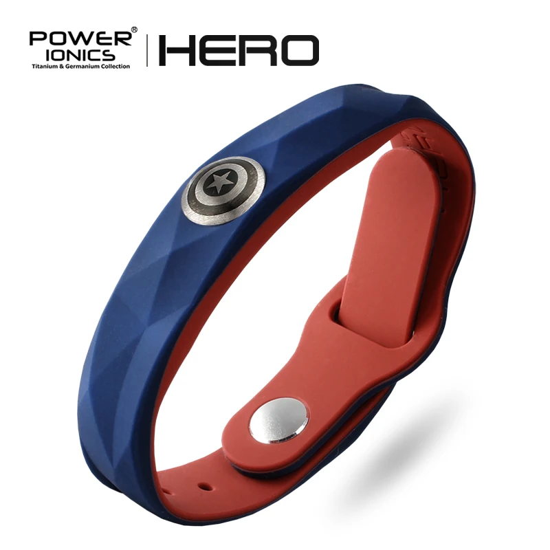 Power Ionics New Hero 3000 ions Sports Titanium Fashion Waterproof Bracelet Wristband Free Engrave Jewelry