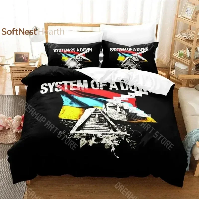 2026 3D Print System Of A Down Rock Band Bedding Set Boys Girls Twin Queen King Size Duvet Cover Pillowcase Bed Boys Teen Adults