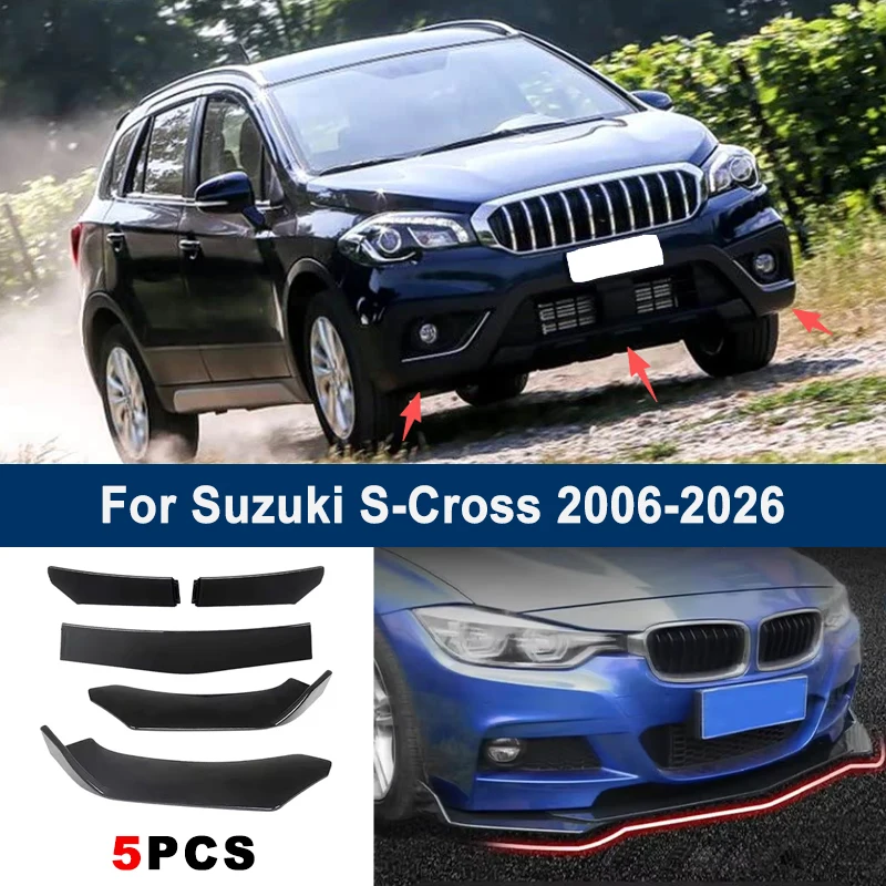 

Adjustable 5Pcs Sectional Front Spoiler Lip For Suzuki S-Cross 2006-2026 Front Bumper Splitter Car Exterior Sport Body Kit