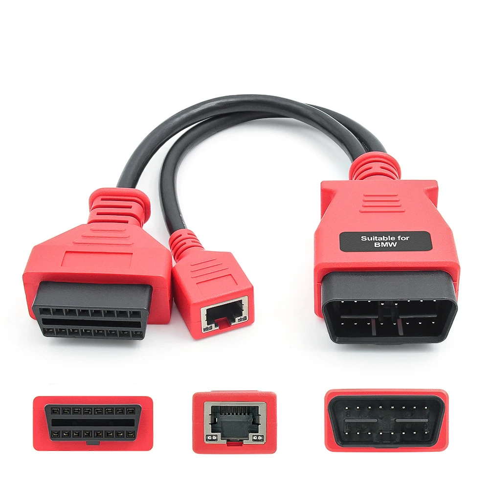 Ethernet Cable For BMW F G Series RJ45 Work With Autel MS908 PRO MS908S PRO MaxiSys Elite IM608 Network Port Double Head OBD