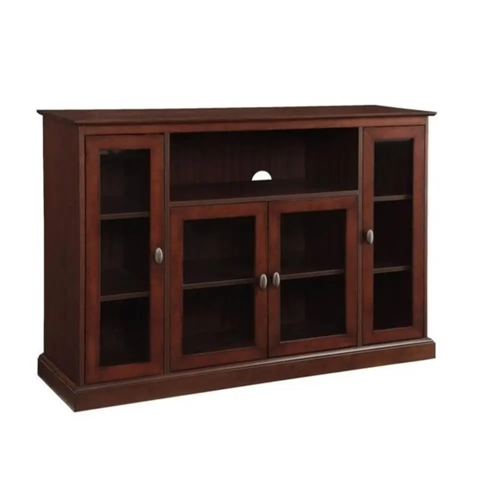 

60" Highboy TV Stand Storage Cabinets Shelves Espresso ,