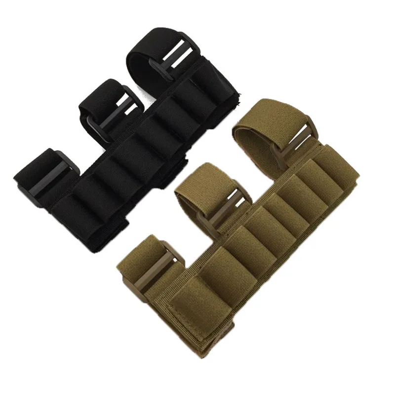 Military Tactical 8 Rounds Cartridge Rifle Buttstock Ammo Shell Carrier 12/20 Gauge Shotshell Holder Arm Pouch Hunting Mag Bag