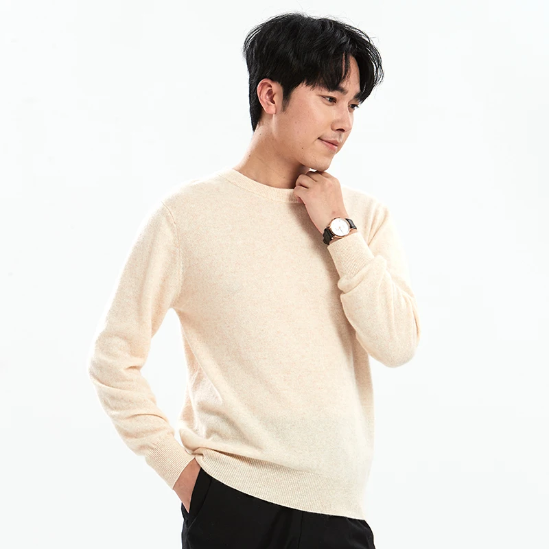 2024 Winter Classic Men Knitted Pullover Pure Wool Sweater Round neck Long sleeves Medium thick style Soft warmth Anti-pilling