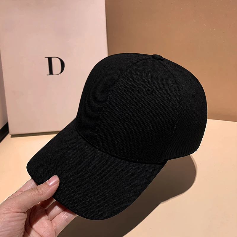 Baseball Cap Women Kpop High Quality Adjustable Big Circumference Snapback Cap Solid Color Big Brim Sun Visor Cap Dropshipping