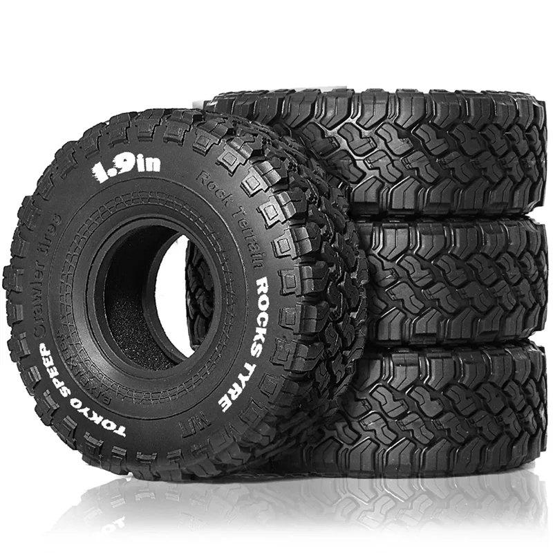 

FBIL-4Pcs 1.9Inch 116Mm Rubber Tires For 1/10 Rock Track Redcat Scx10 Ii Axial Yikong D90 Trx4 Trx6 Rc Car Tyre