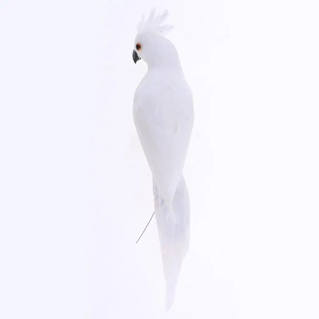 Artificial Bird Figurine Vivid Parrot Sculpture Foam Ornament Model for Garden Decoration Props
