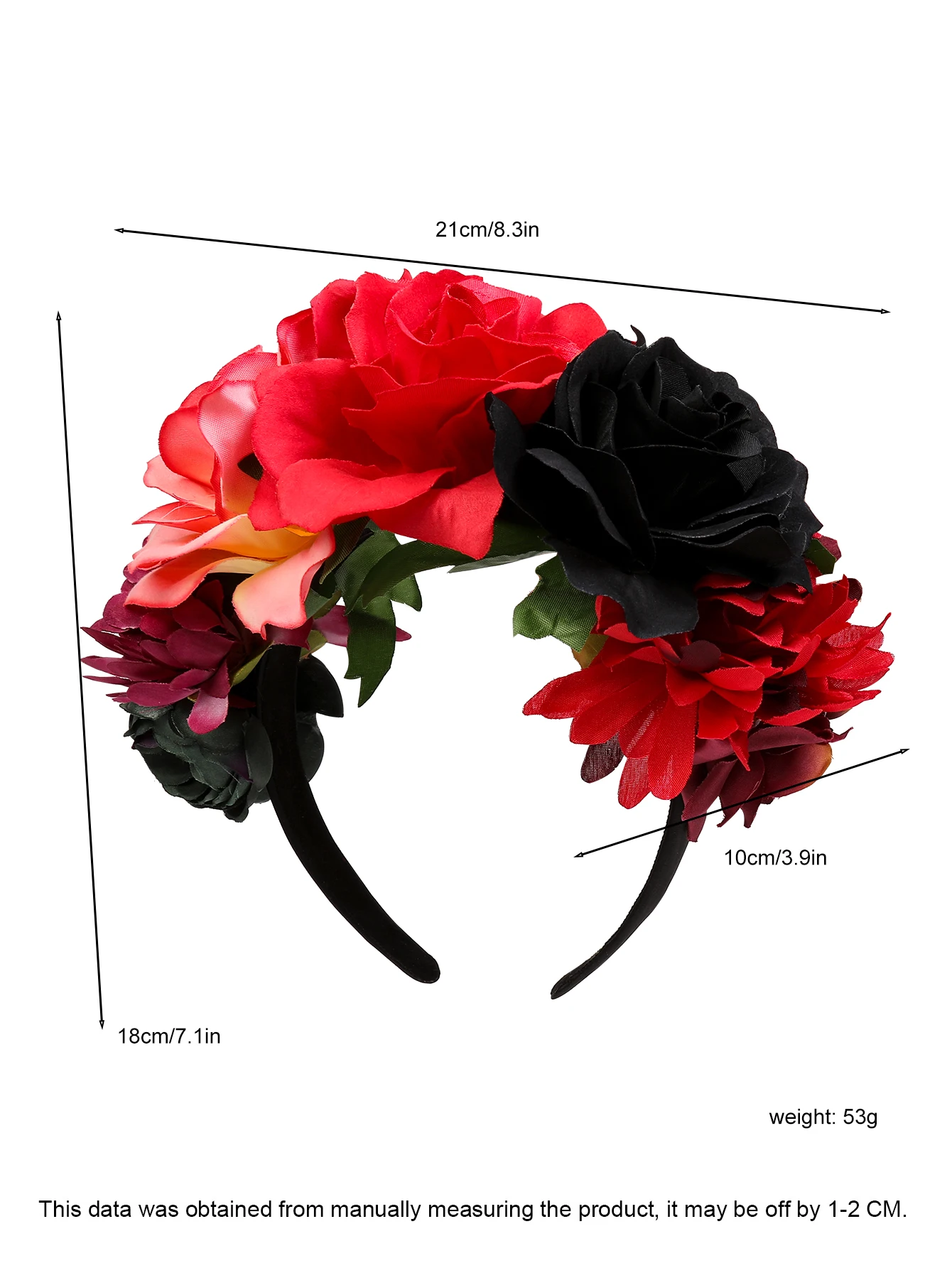 1 Pcs Custom Mexican Flower Crown Day of the Dead Headpiece Hawaiian BOHO Frida Floral Halloween Party Headband