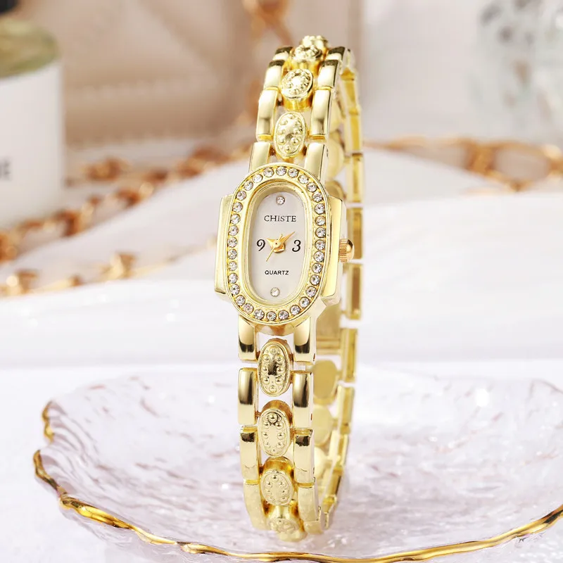 Women's Oval Small Dial Quartz Bracelet Watch for Women
