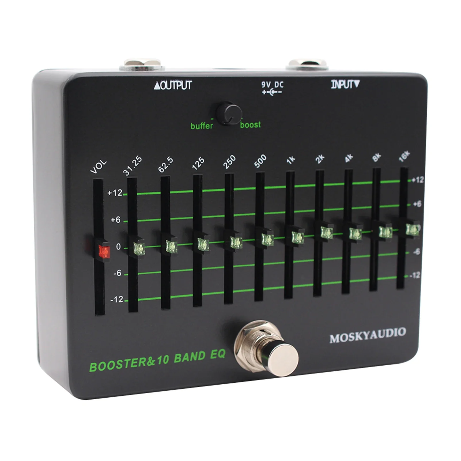 

Moskyaudio Pro Audio-Grade 10-Band Eq Pedal W/aluminum Housing 31Hz-16Khz Precision Tone Shaping + True Bypass for Studio Guitar