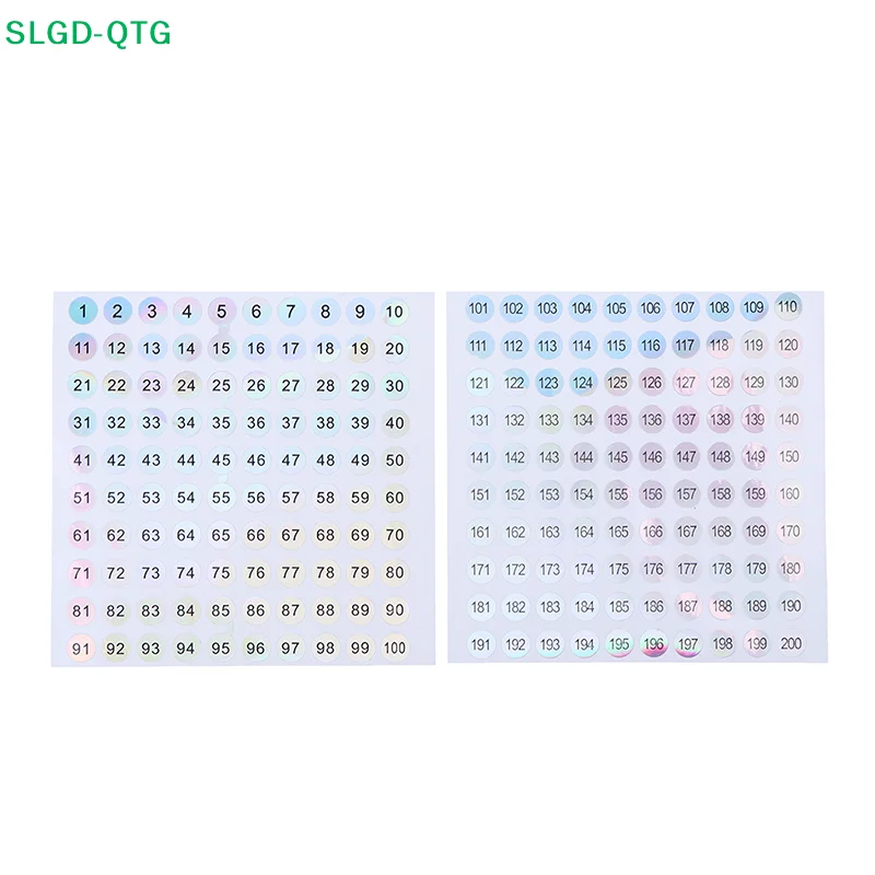 NEW Waterproof Number 1-200 Laser Labels Stickers Nail Polish Lipstick Number Tags