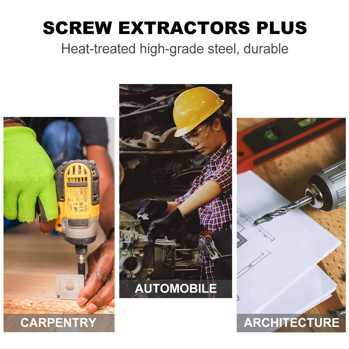 

3pc Broken Tube Removal Tool 4 Points 6 Sizes Wire Screw Extractor Home Kitchen Durable Carbon Steel Compact Easy Use H Tools