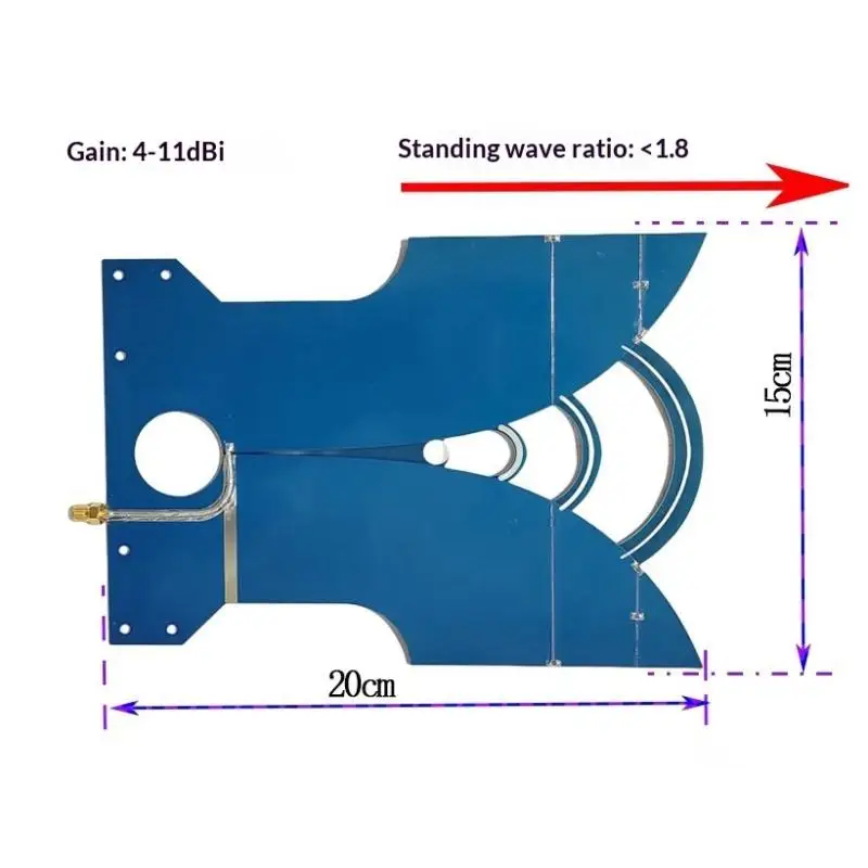 UWB TEM Antenna High Gain Ultra Wideband 420MHz To 10GHz 4-11dBi For Image Transmission And Positioning