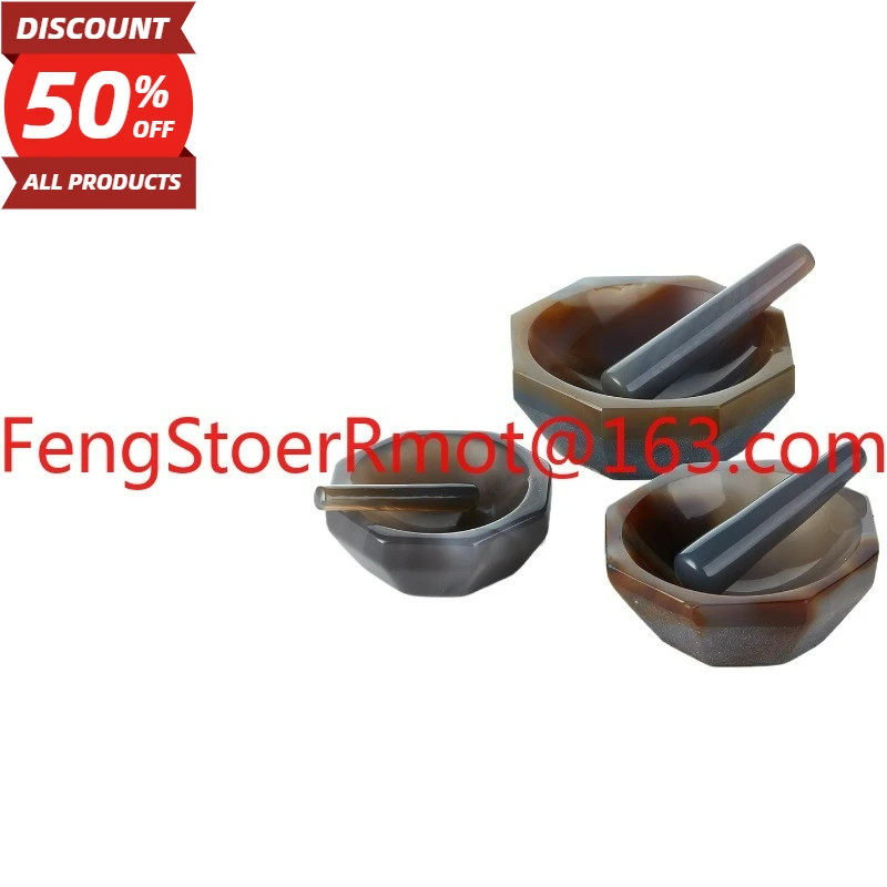 Laboratory Natural Agate Mortar Grinding Bowl Milk Bowl High Quality Wear-resistant Grinding Bar 80 90 100mm
