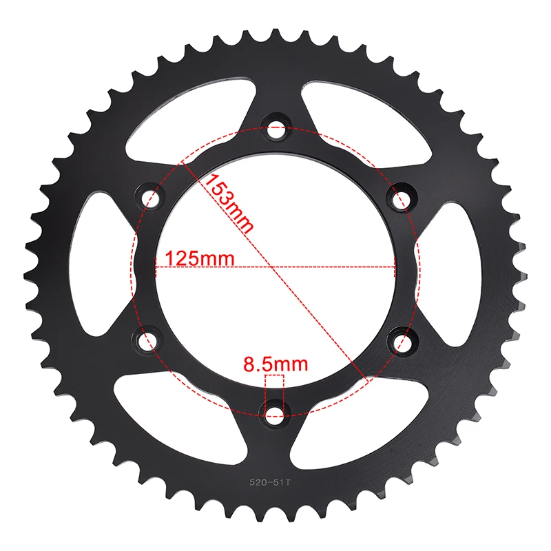 520 43T 47T 51T Rear Sprocket For HONDA CR125 CRF150 CRF230 CR250 CRF250 CRF450 CR500 CR CRF 125 150 230 250 450 500 R F CR125R