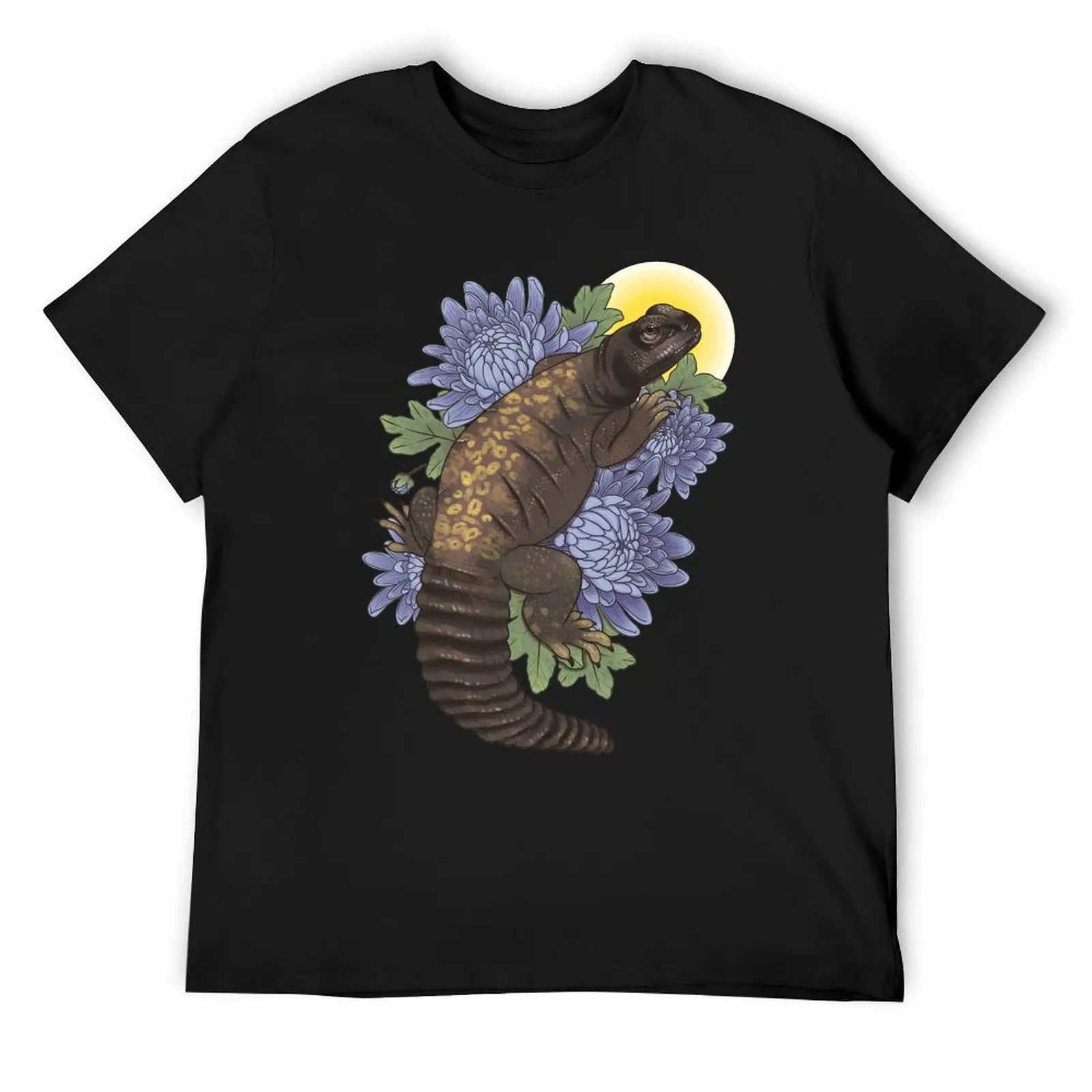 Os the Uromastyx with Chrysanthemum T-Shirt heavyweights oversizeds vintage graphic tee vintage shirts men