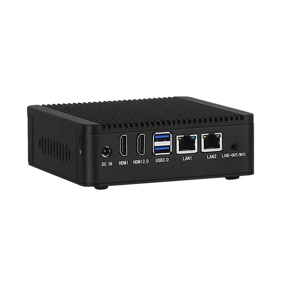 2023 Intel I211 Pxe Boot Mini Server Tpm2.0 Hoge Kwaliteit Celeron J4125 Computer Fanless Mini Industriële Pc Nano Box Voor Monitor